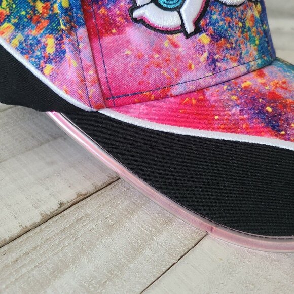 Bang Energy Drink Neon Light Up Hat Cap Multicolored Splatter SnapBack - Picture 3 of 12